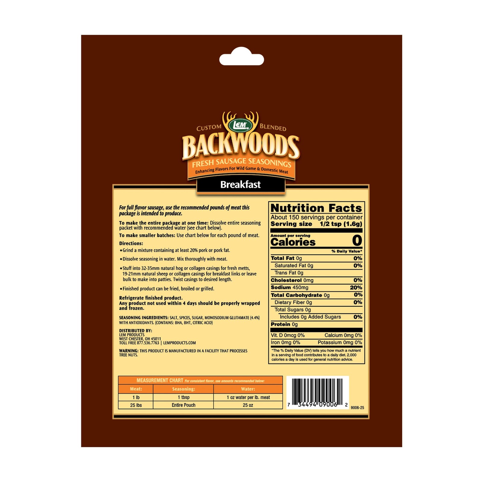 LEM Products Backwoods Breakfast Fresh Sausage 8.3 Ounce (Pack of 1)