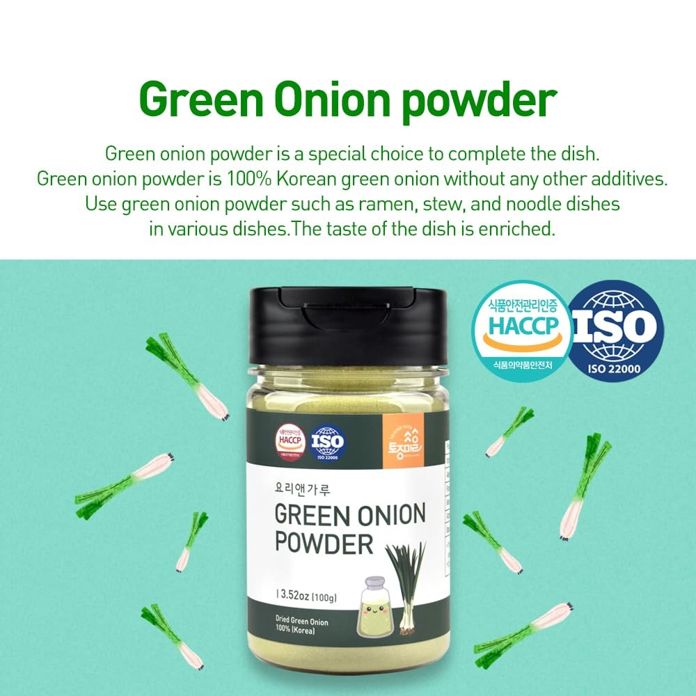 TOJONGHERB Green Onion Powder/ 3.53oz / All Natural Umami Seasoning/Vegan…