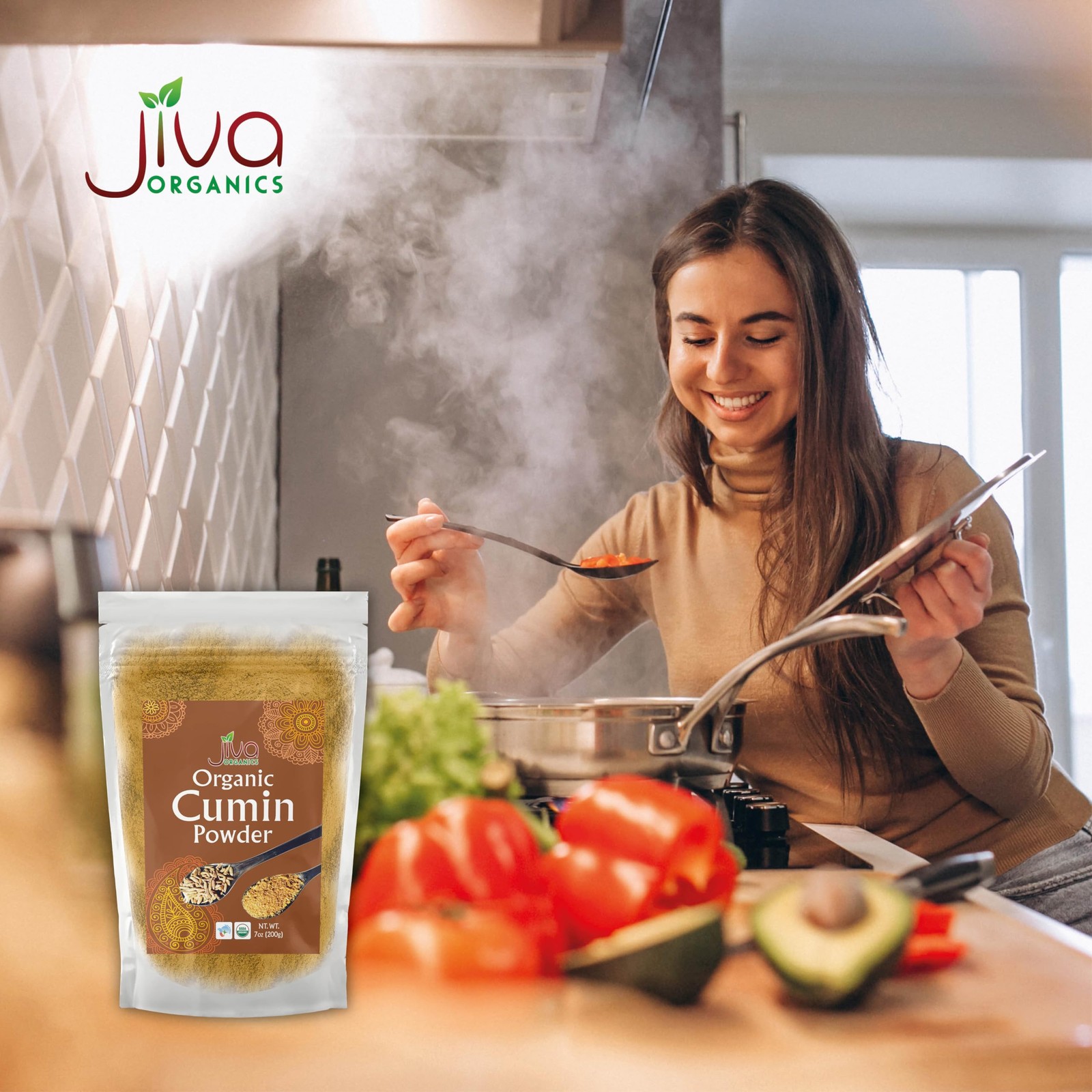 Jiva Organics Organic Ground Cumin 7 Ounce (Pack of 1), Original Version