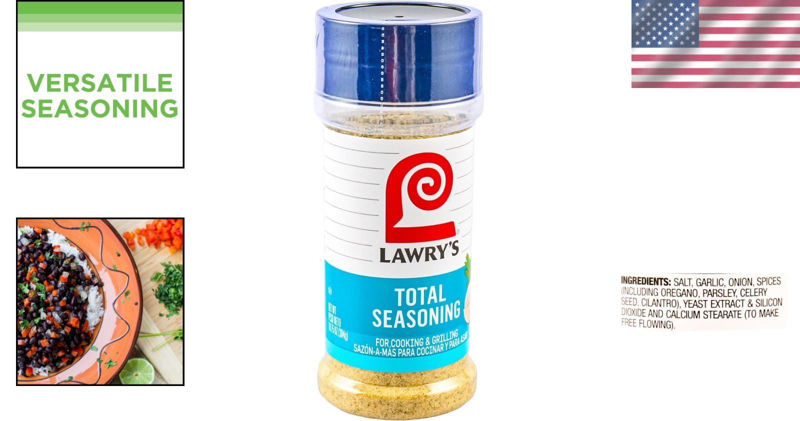 Total Seasoning 10.75 oz – Ideal for Chicken, Beef & Vegetables, -Friendly