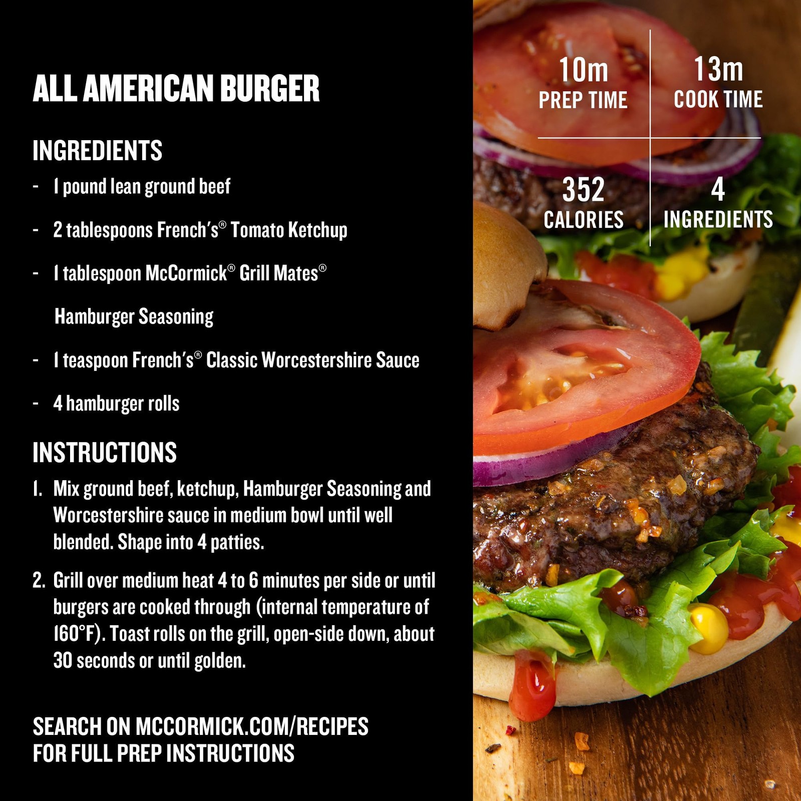 McCormick Grill Mates Hamburger Seasoning, 2.75 oz Ounce (Pack of 1)
