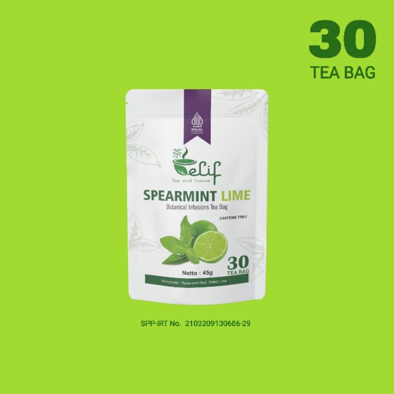 Spearmint Lime Tea 45g 30 Tea Bags Herbal Infusion For Daily Ritual Botanical