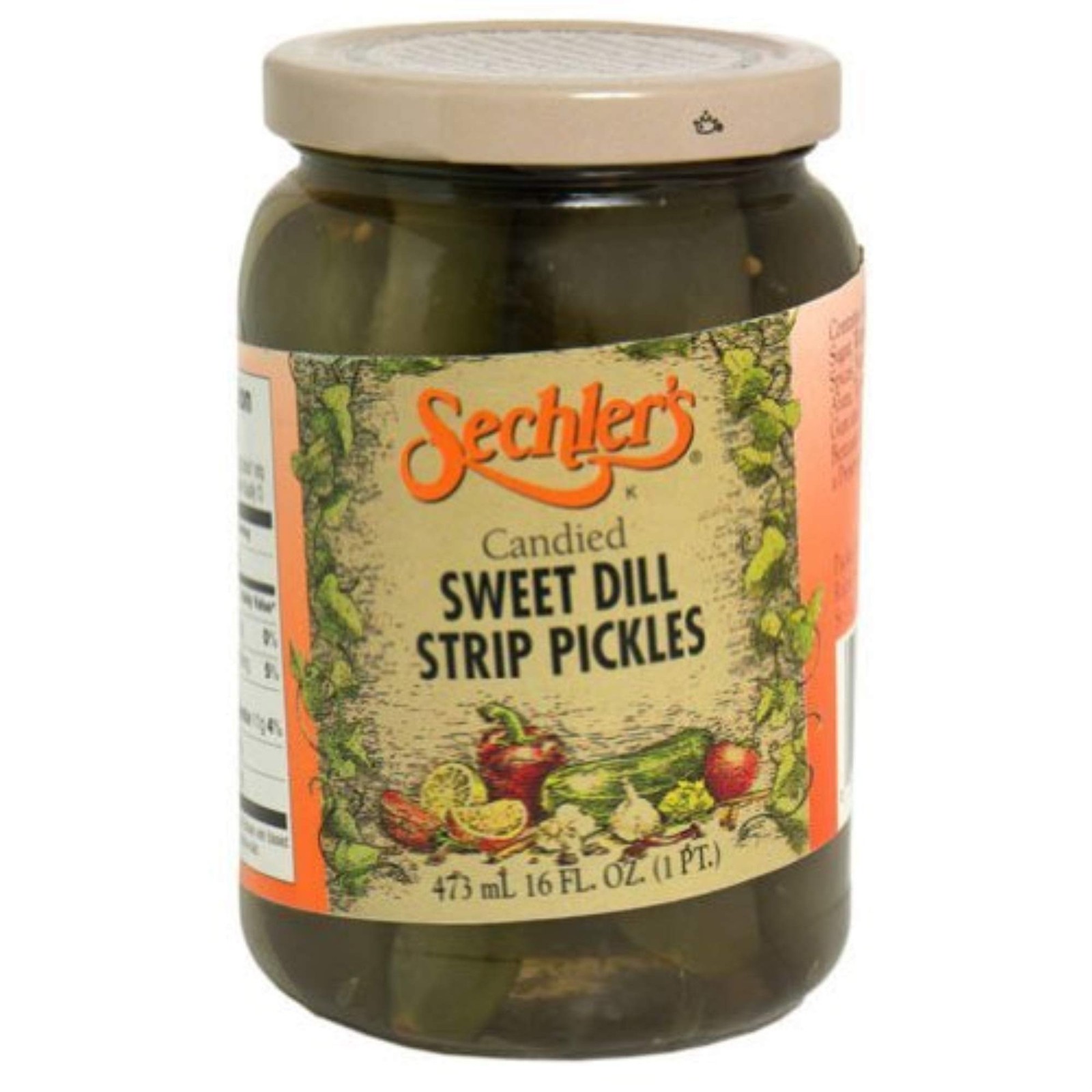 Sechler’s, Pickle Candied Sweet Dill Strip, 16-Ounce (6 Pack)