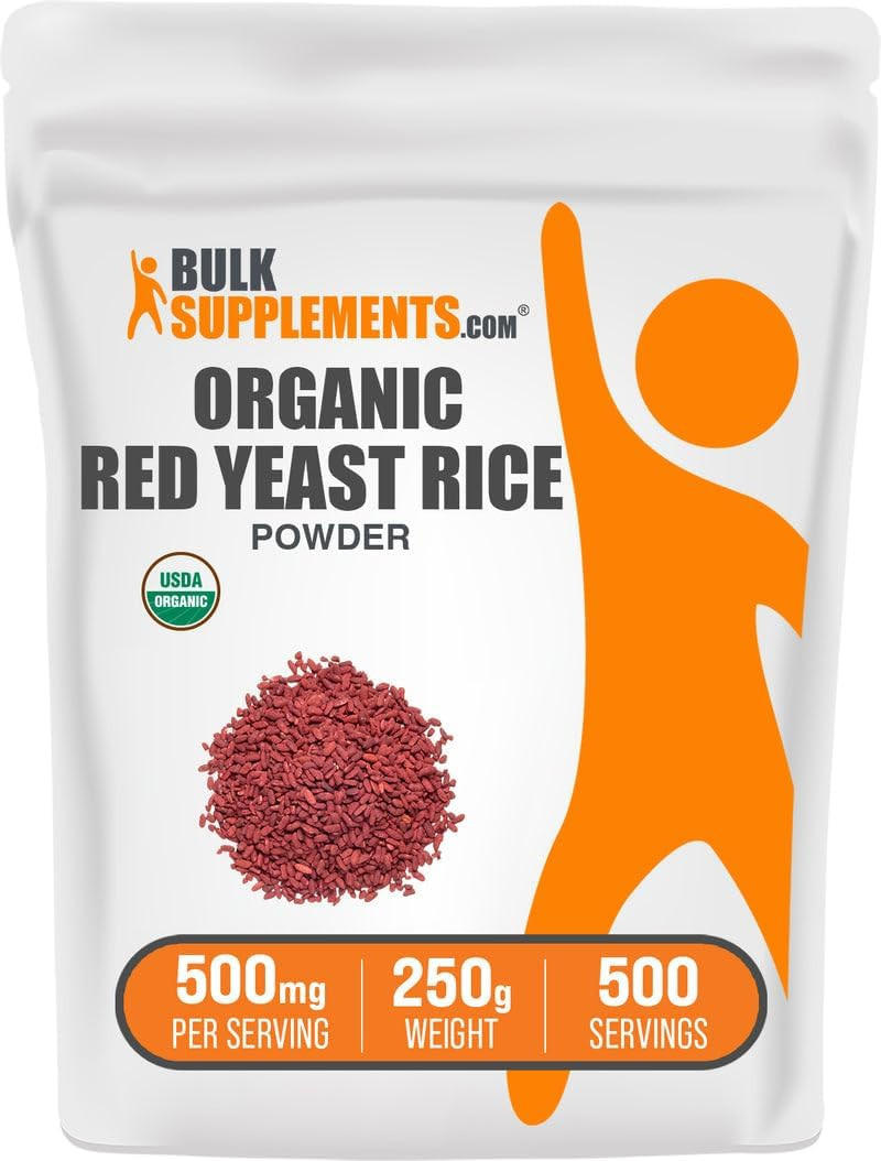 BulkSupplements Organic Red Yeast Rice Powder, Heart Health Support, 250g