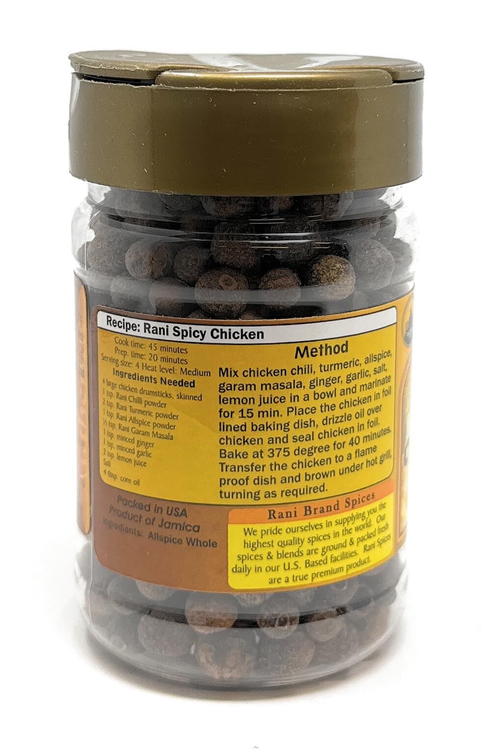 Rani Allspice (Kabab Chini) Whole Spice 3oz (85g) PET Jar