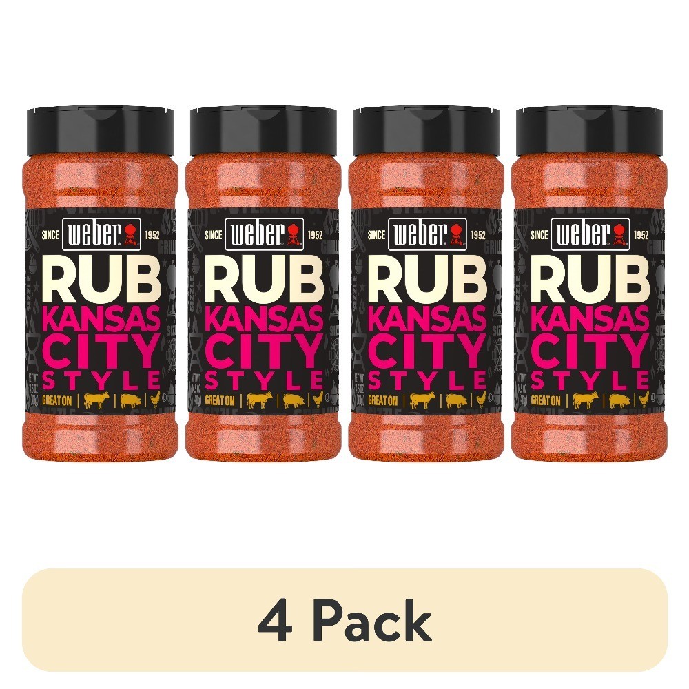 Sweet Tangy BBQ Dry Rub Seasoning Kansas City Style Gluten Free 14.5 oz 4 Pack