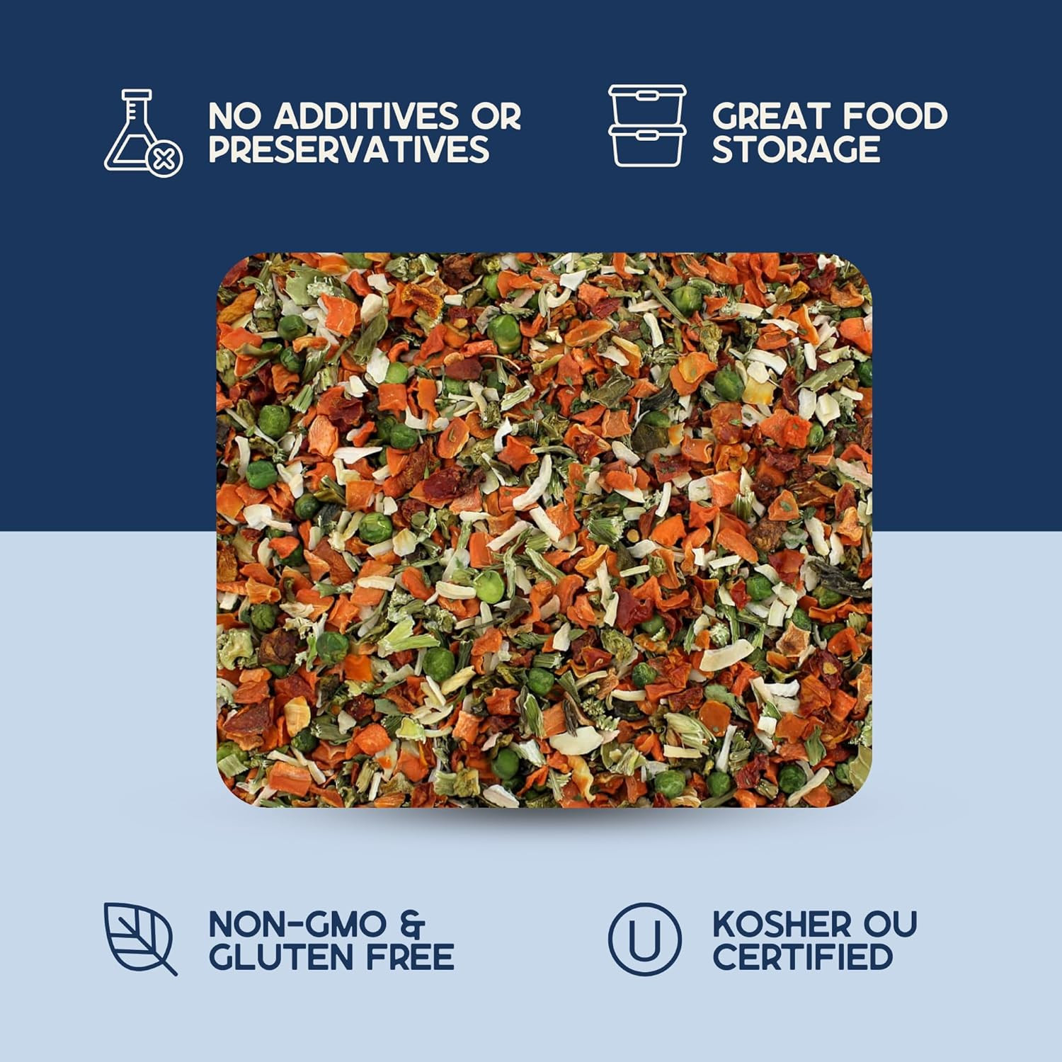 Premium Vegetable Soup Mix – Dehydrated Vegetables for Cooking, Camping, Emergen