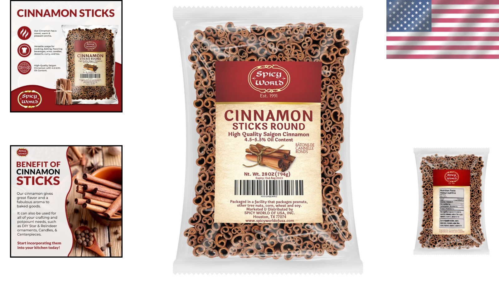 Cassia Cinnamon Sticks 1.75lb Bag