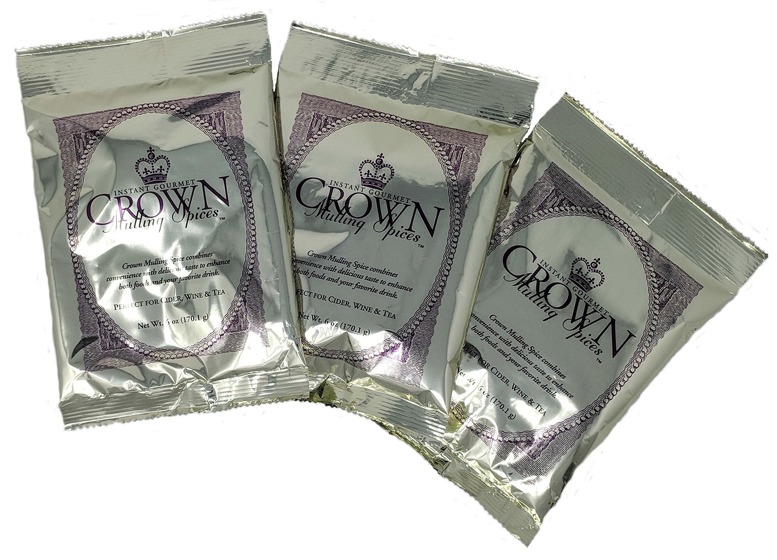 Crown Mulling Spices/Instant Gourmet Mulling Spice/Apple Cider, Wine, 3 Pack