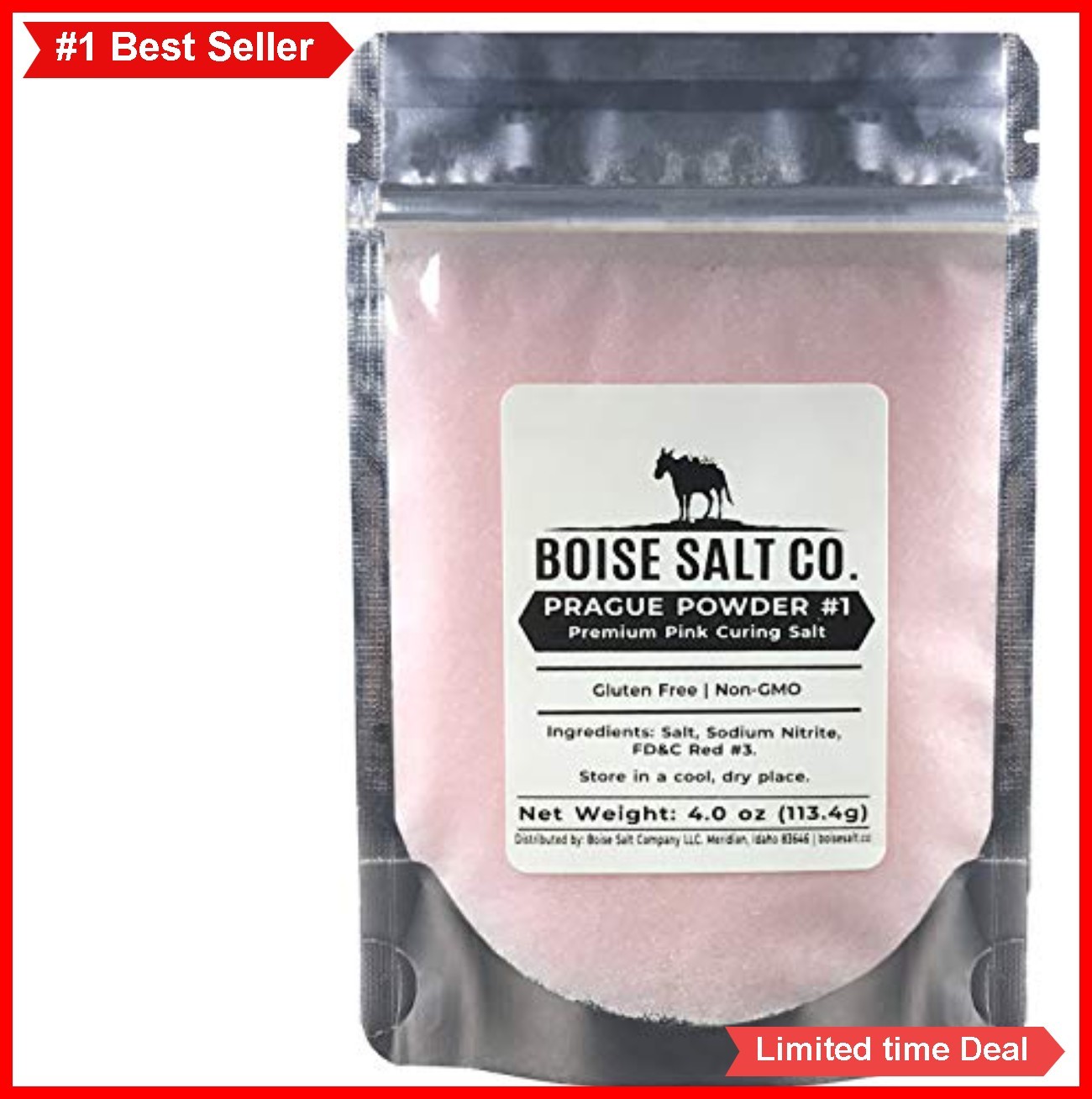 Prague Powder #1 Premium Curing Salt 4 oz Resealable Pouch Meat Seasoning Cure