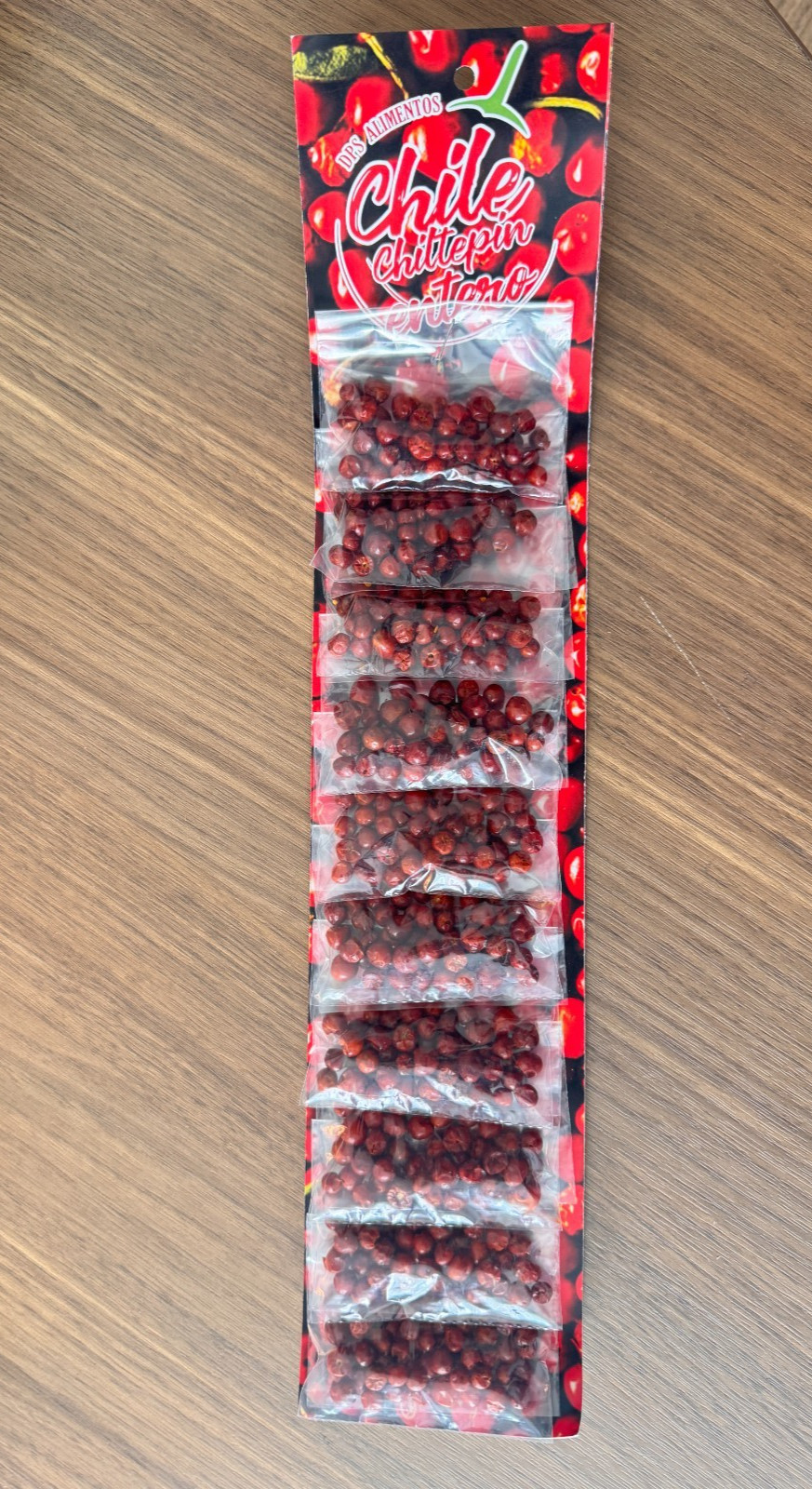 Chile Chiltepin Whole Dried Peppers 10 Pack Approx. 2.5 oz Each Authentic Hot