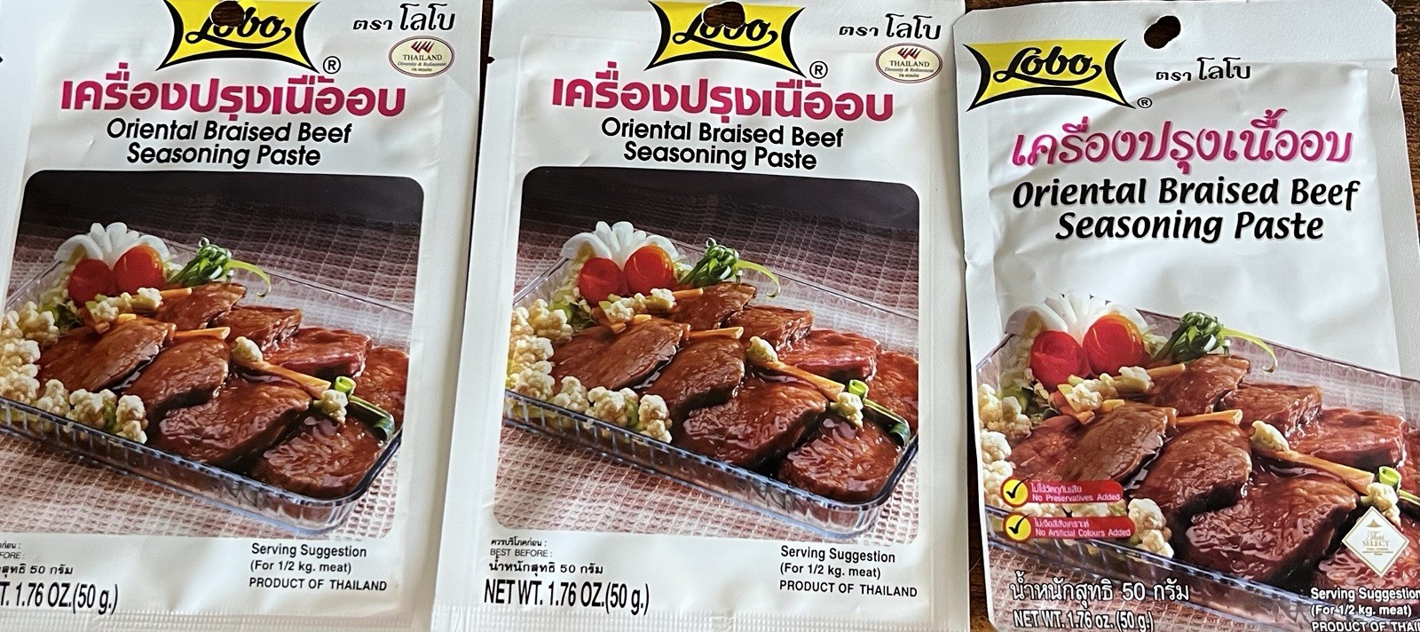 Oriental Braised Beef Seasoning Paste – 50g . | Thai Cooking Marinade 3PACK