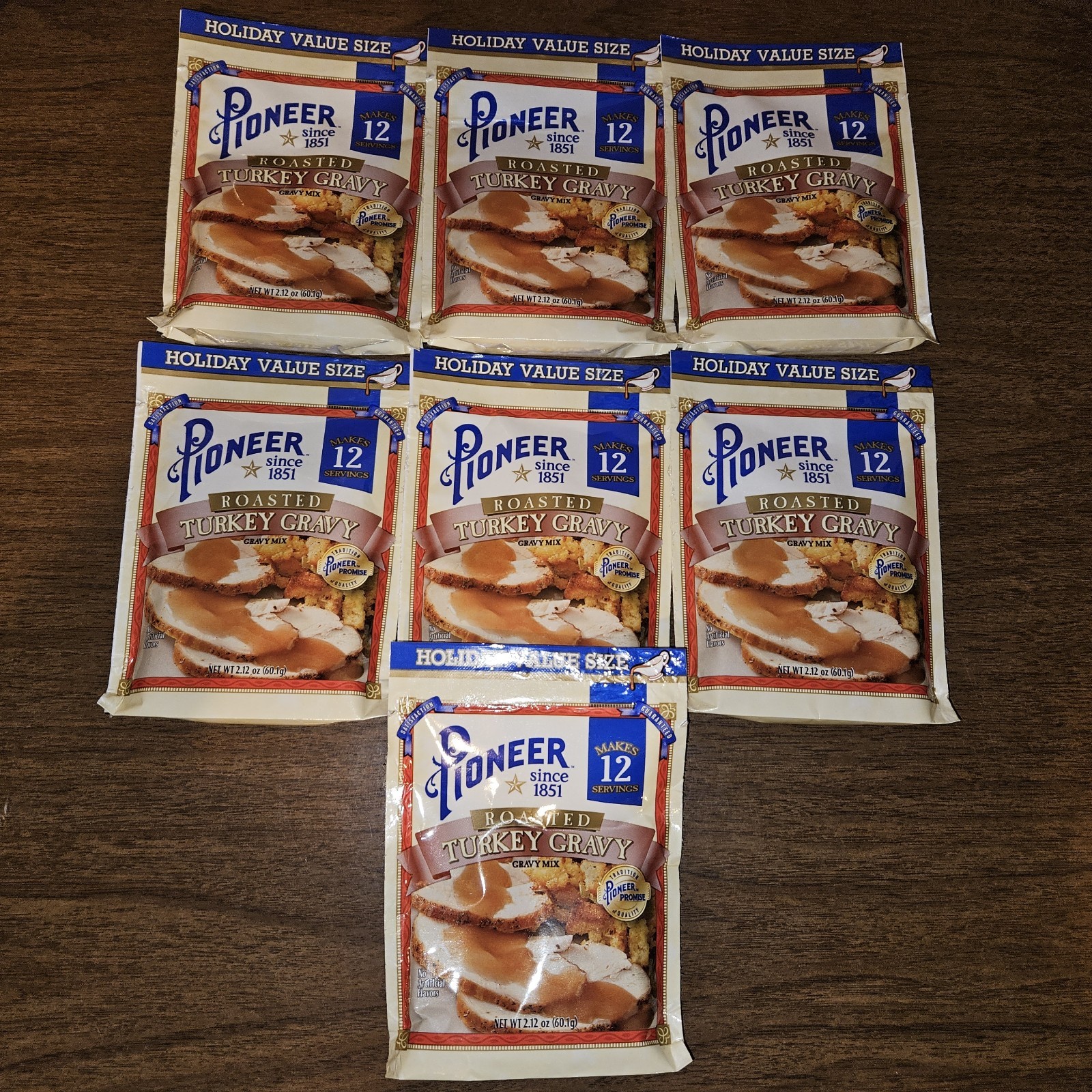 7x Pioneer Roasted Turkey Gravy Mix 2.12 oz ea Holiday Value Size – BB 03/2027