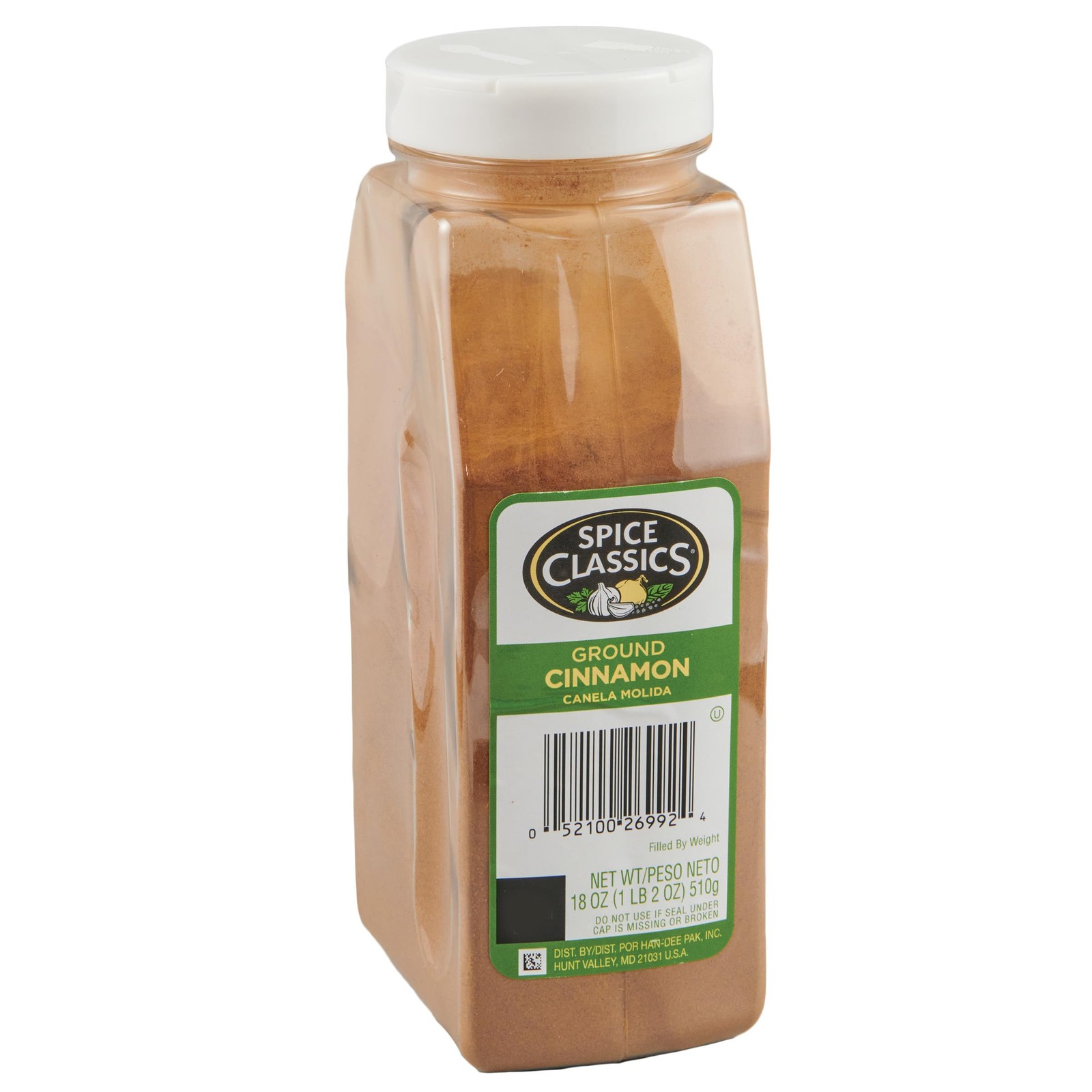 Spice Classics Ground Cinnamon, 18 oz – One 18 Ounce Container of Groun
