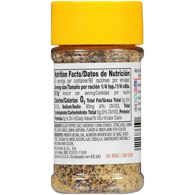 Lawry’s Lemon Pepper Blend Seasoning Dry Mix – 4 Pack (2.25 oz Each)