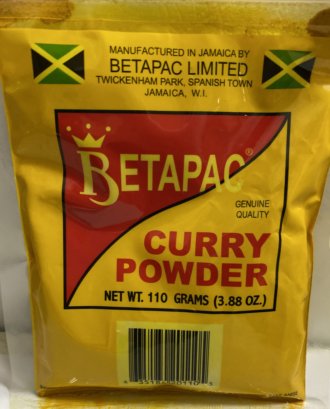 BetaPac Jamaican Curry Powder 110 g 3.88 oz