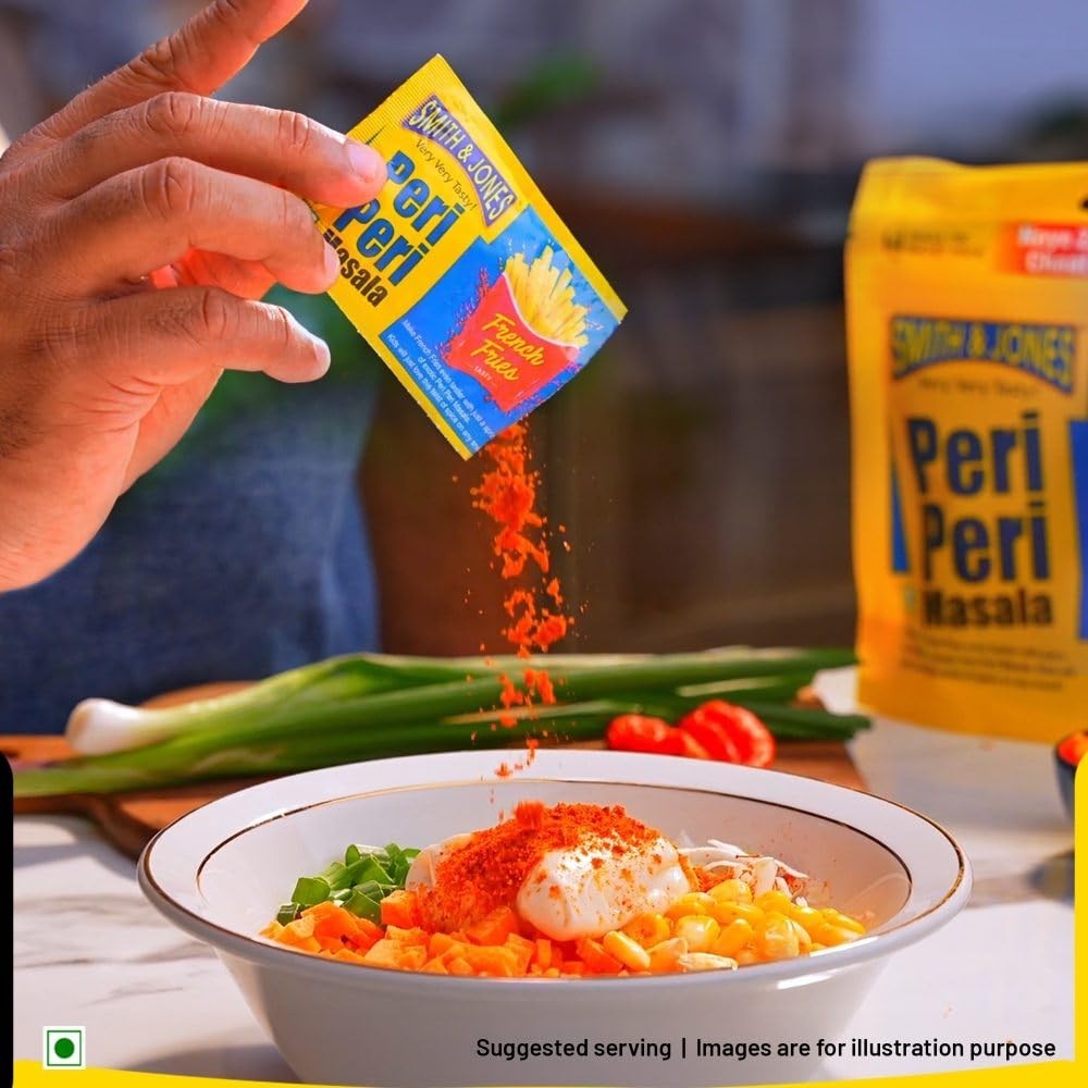 Smith & Jones Peri Peri Masala Powder, Vegetable Masala – 91 gm (14 x 6.5 gm)