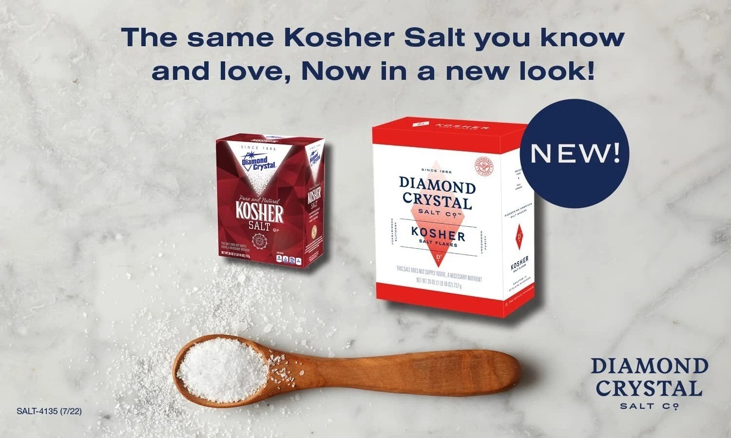 Diamond Crystal Kosher Salt Flakes Full Flavor No Additives and Less Sodium,26Oz