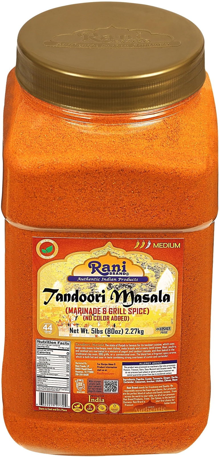 Rani Tandoori Masala Indian 11-Spice Blend 80oz (5lb)