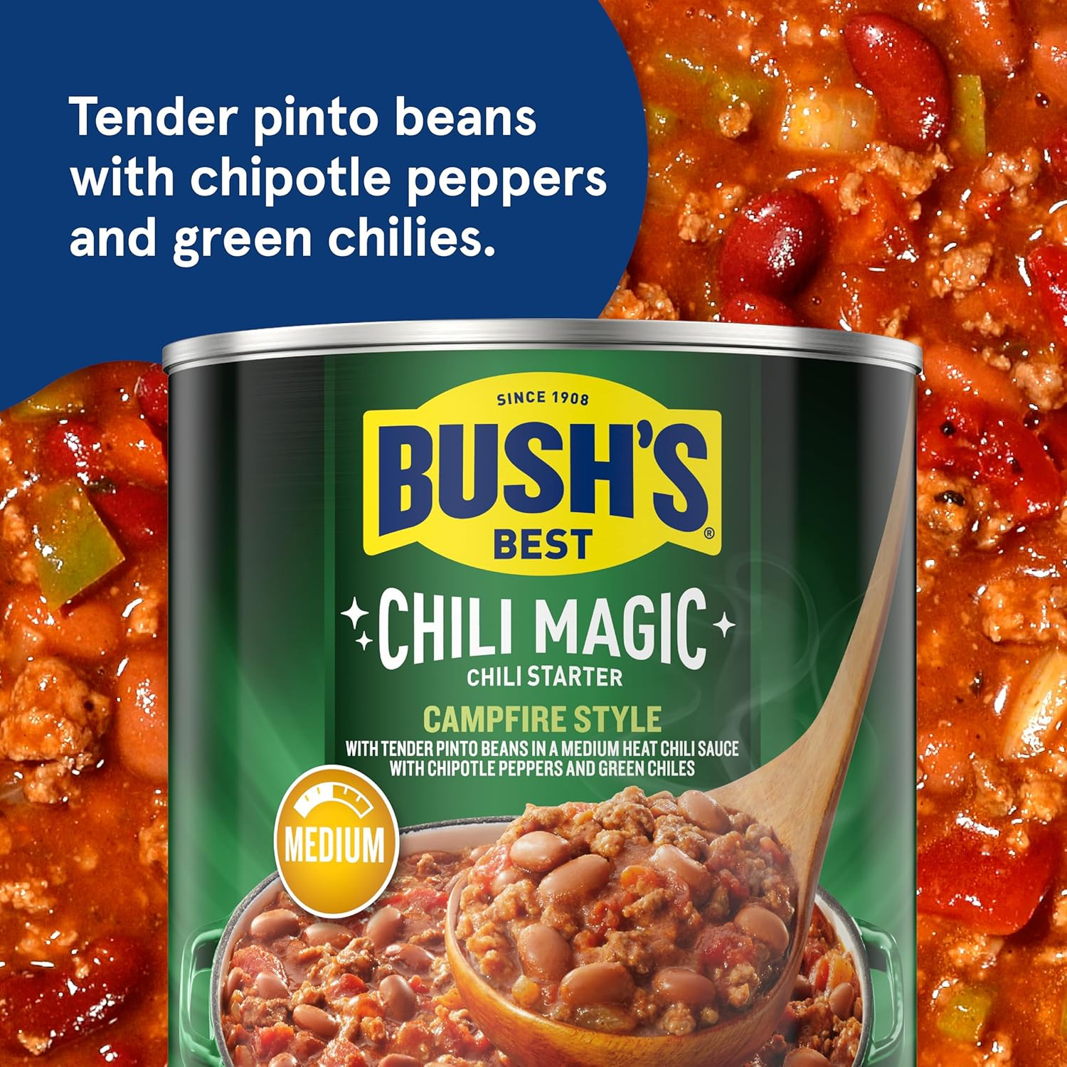 BUSH’S BEST Canned Texas Recipe Chili Magic Chili Beans Starter (Pack of 12), So