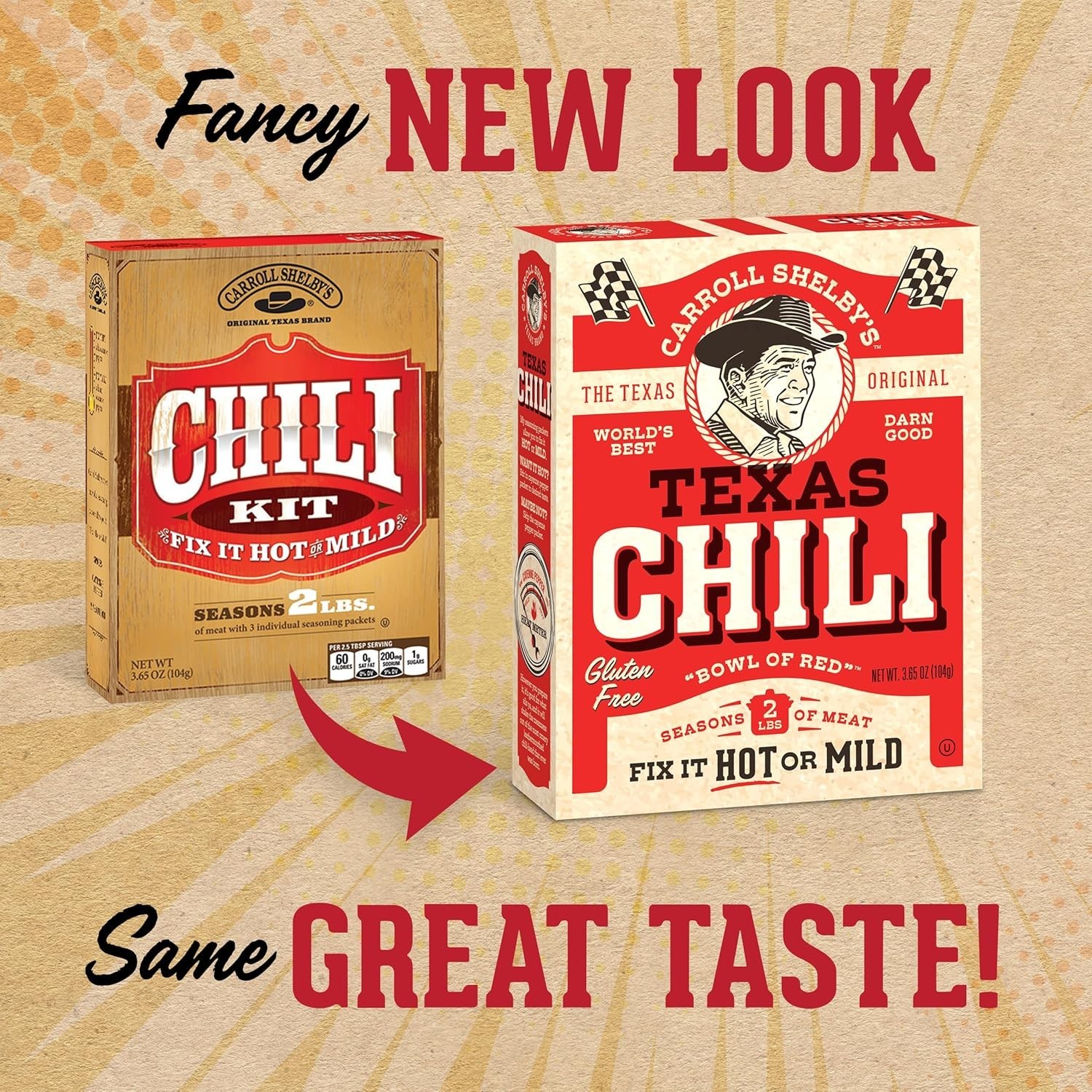 Carroll Shelby’s Original Texas Brand Chili Kit 3.65oz Box (Pack of 8) Chili Mix