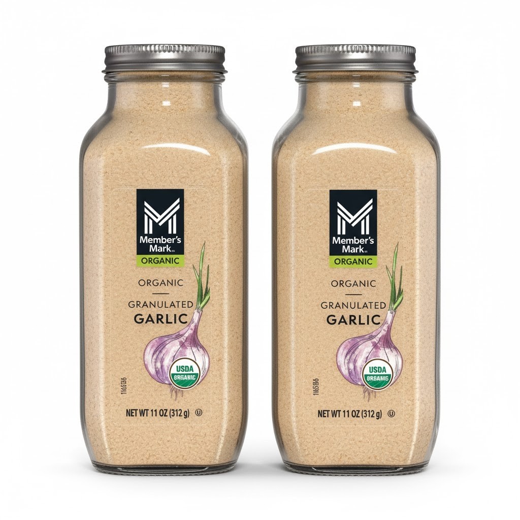 2 Jars Member’s Mark USDA, Organic, Natural Granulated Garlic, 11 oz each,