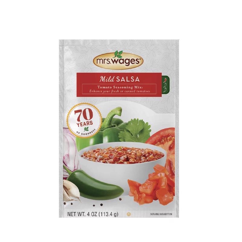 Mrs. Wages MILD SALSA MIX Tomato Freeze Can or Serve it All Natural 4oz