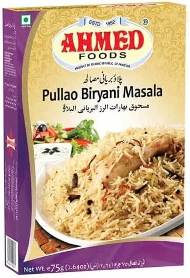 Ahmed Foods Pulao Biryani Masala, 75gm Free Shipping World Wide