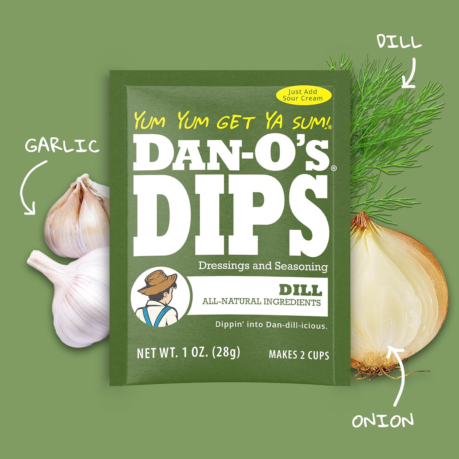 Dan-O’S Dips Variety Pack (4 Pack) – Ranch, Mexi-Ranch, French Onion & Dill Dip