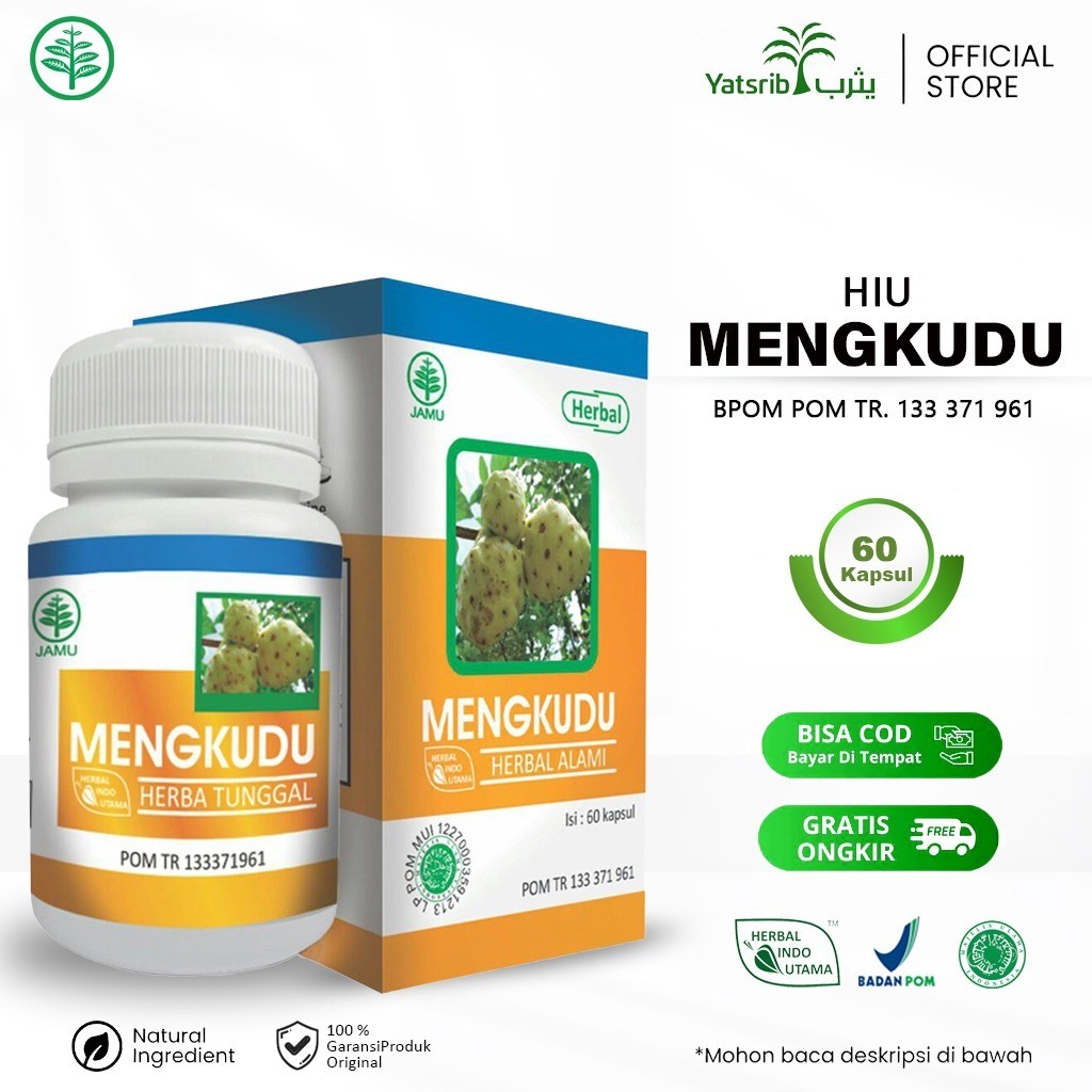 Mengkudu Noni Fruit Herbal Capsules 60ct metabolic balance supplement