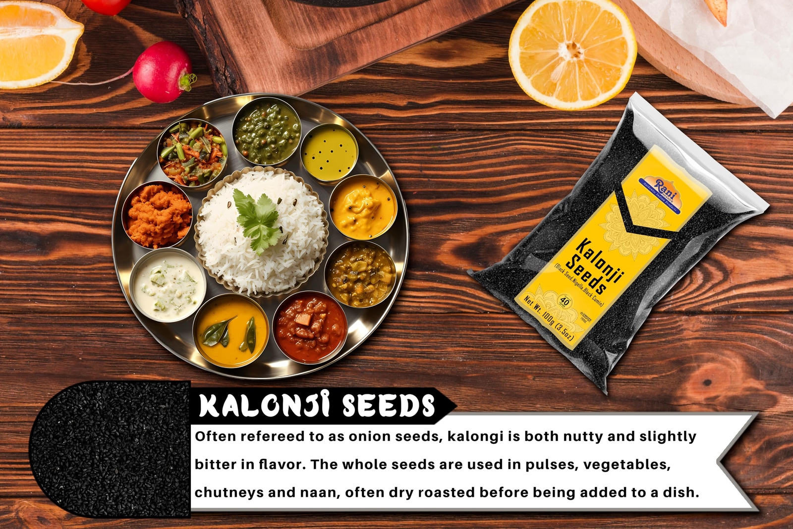 Rani Kalonji (Black Seed, Nigella Sativa, Black Cumin) Seeds 3.5oz (100g)