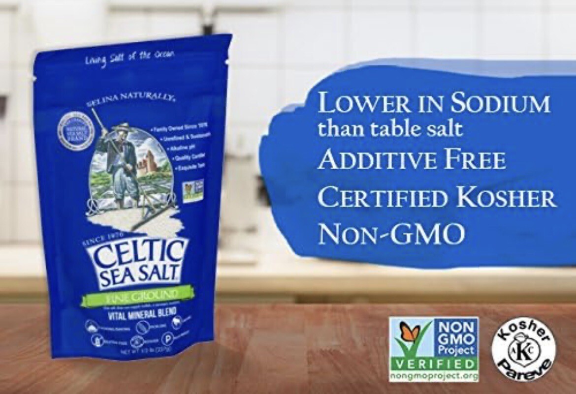 Celtic Sea Salt Fine ground 8oz (1/2 lb) Resealable Bag- SHIPS FREE – ✅✅