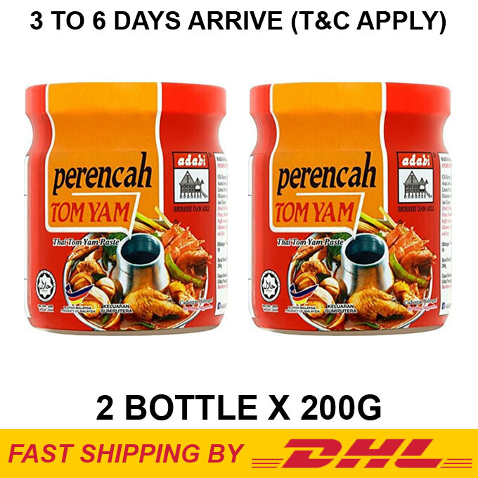 Thai Tom Yam Paste Red & Spicy Perencah Tom Yam Adabi 200g X 2 Bottle