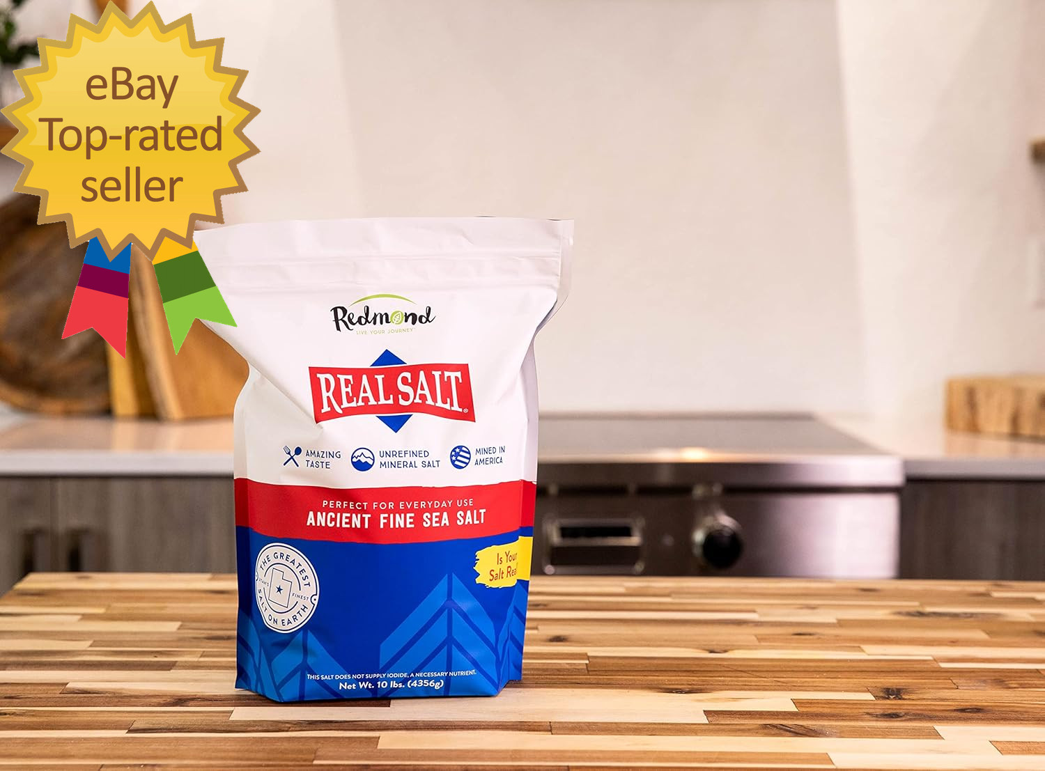 Real Salt 10 Lb Bag- Natural Unrefined Gluten Free, Fine Sea Salt, 10Lb Bag