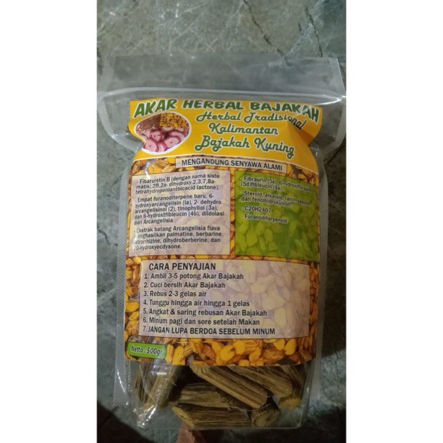 Bajakah Kuning root 500g dried herbal pieces natural aroma ritual