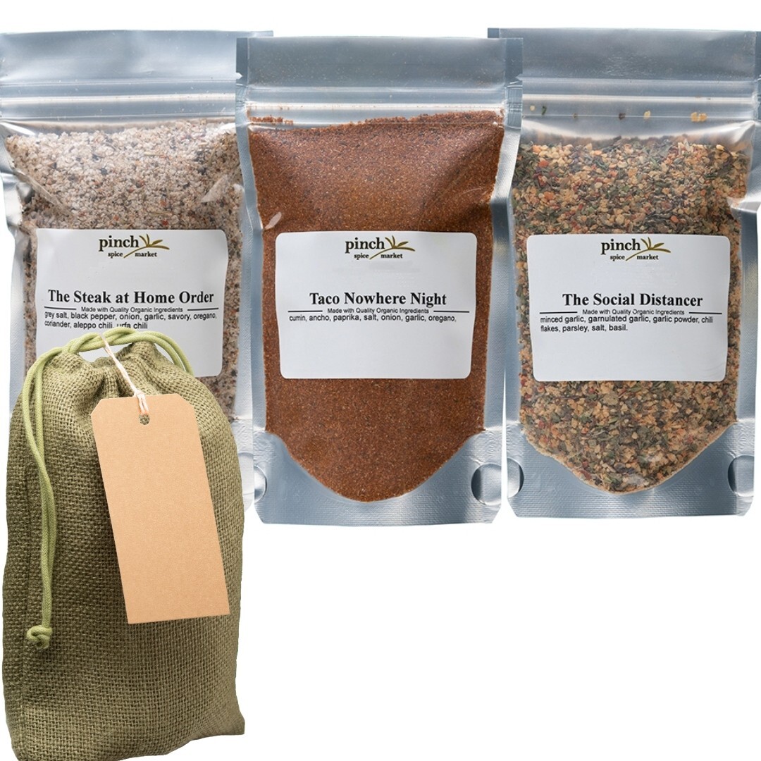 Quarantine Organic Spices: Steak at Home, Social Distancer, Taco Nowhere Night