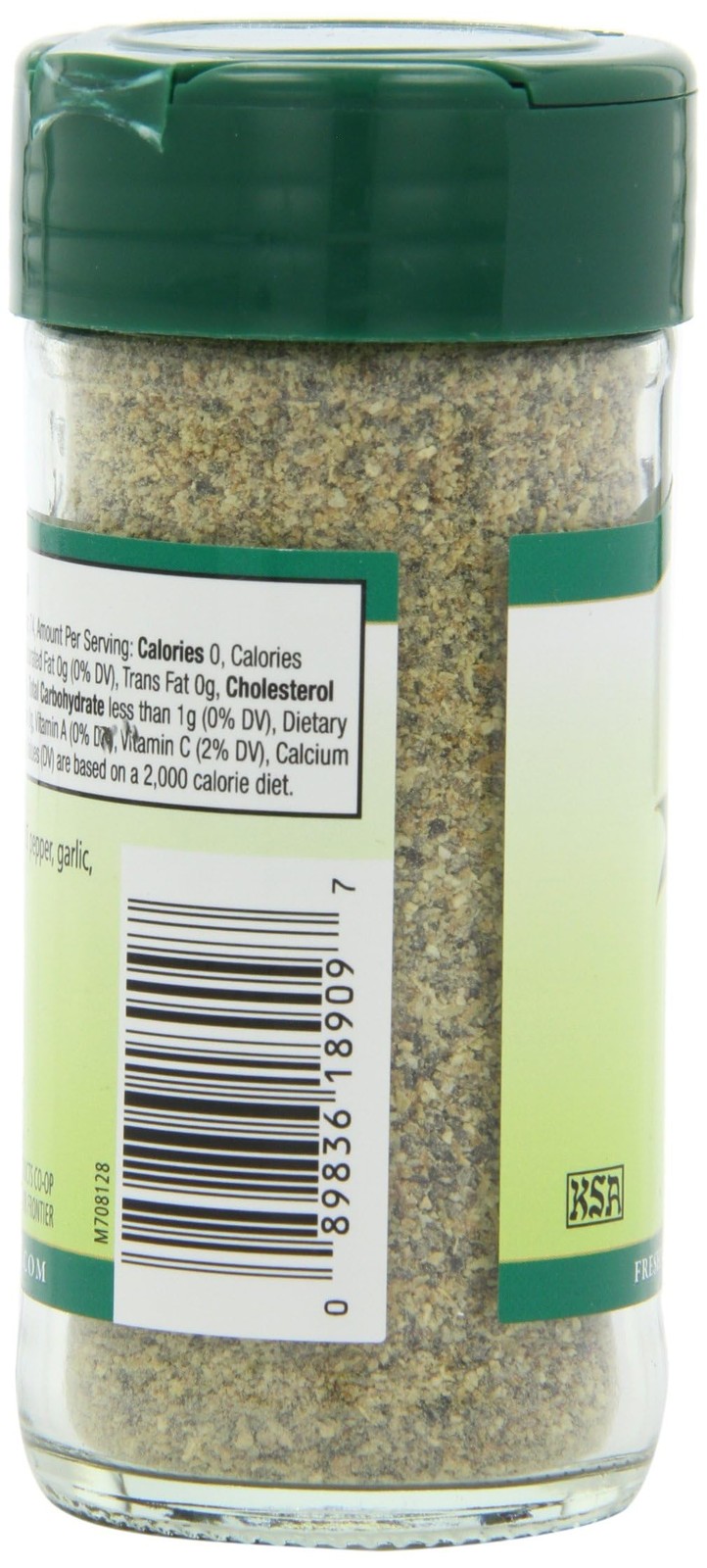 Frontier Salt Free Lemon Pepper Seasoning 2.08 Ounce Natural Flavor Burst