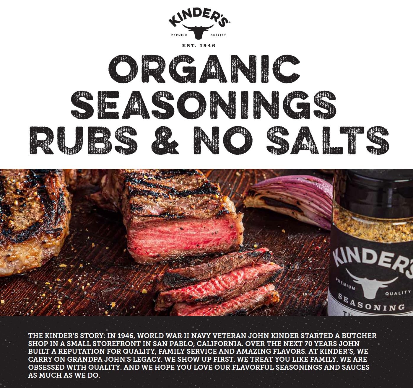Kinder’s Organic Prime Rib Rub, Premium Quality 11 Ounce (Pack of 1)