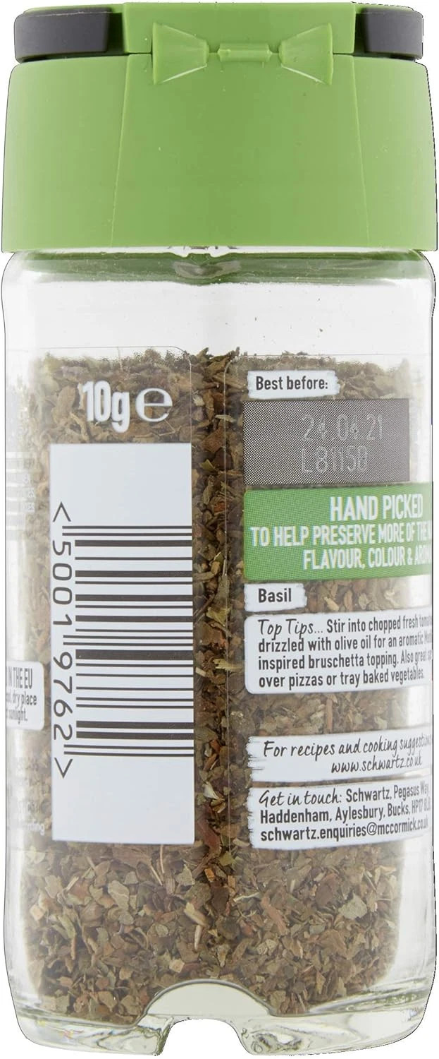 Schwartz Basil Hand Picked 10g / 0.35oz Premium Dried Herb Spice Mix (Set Of 3)