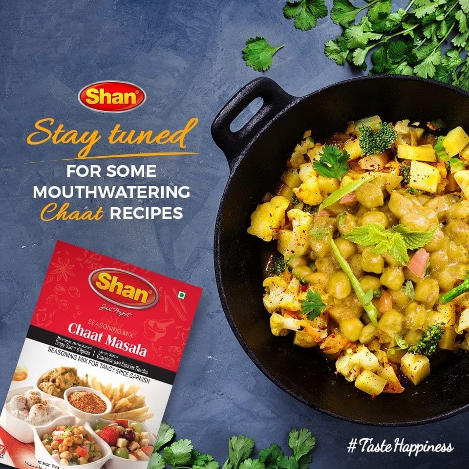Shan – Chaat Masala Seasoning Mix (100g) – Spice Packets for Tangy Pack of 3
