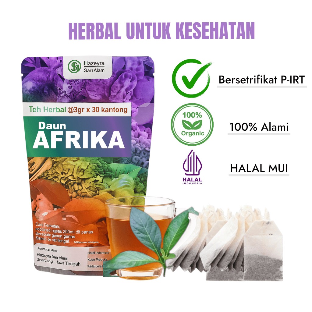 Indonesian African Leaf Herbal Tea 30 Bags 3g Natural Drink