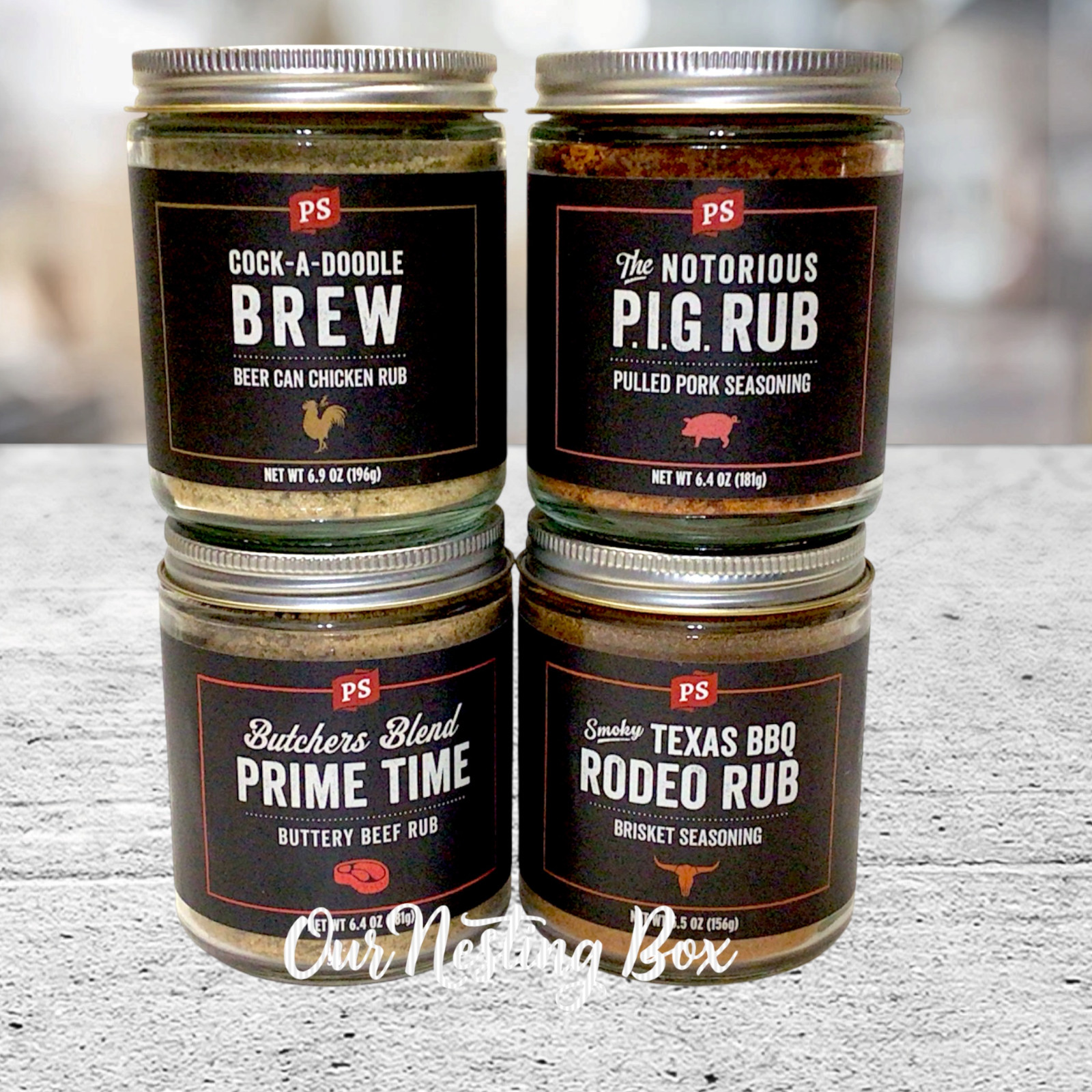 4 PS Seasoning Cock-A-Doodle Brew Pig Rub Prime Time Beef Texas Rodeo Brisket