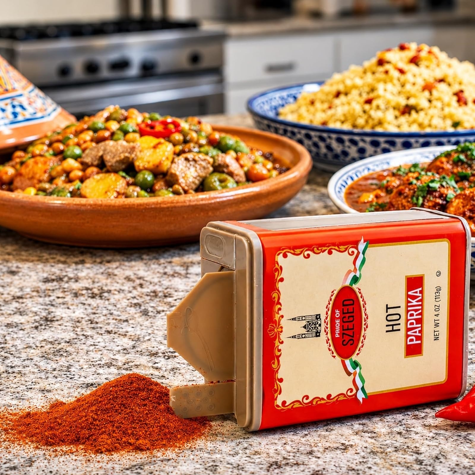 Pride Of Szeged Hot Paprika Powder, 4 oz Tin, Kosher Spices