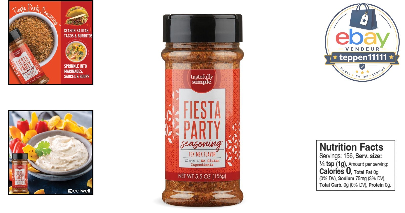 Mexican Seasoning Tacos Fajitas Enchiladas Dips 5.5 oz