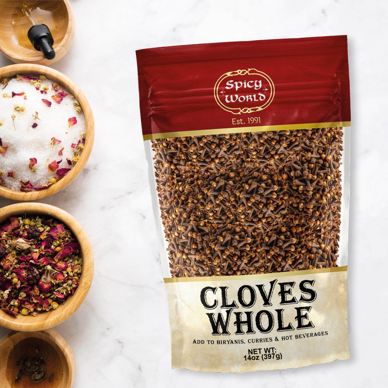 Cloves Whole Bulk 14 Oz Bag – Pure, Non-GMO, Premium 14 Ounce (Pack of 1)