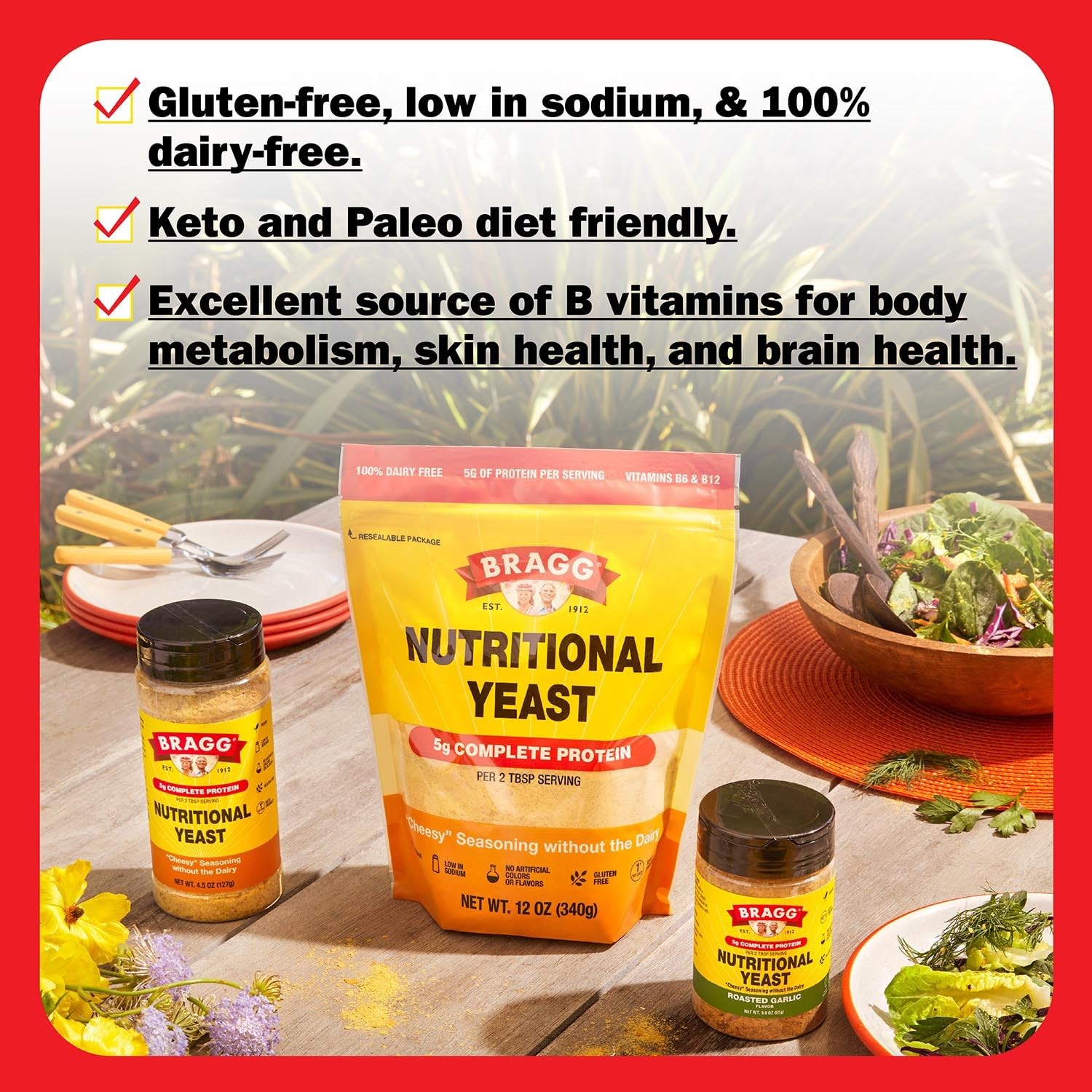 Bragg Premium Nutritional Yeast Seasoning Vegan, Gluten Free – Good Source o…