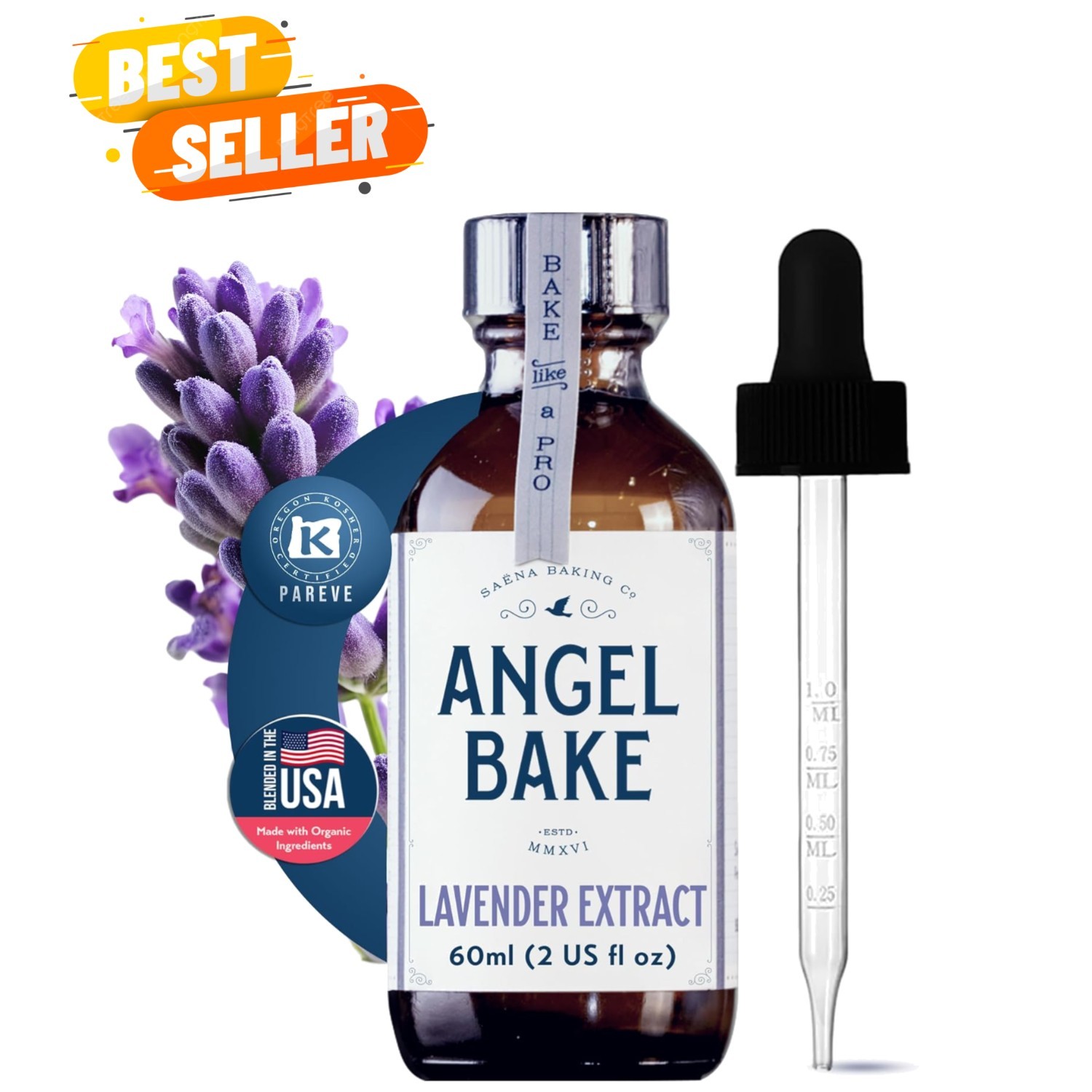 Lavender Extract for Culinary Mastery – 100 Servings in 2 Oz Glass Bottle
