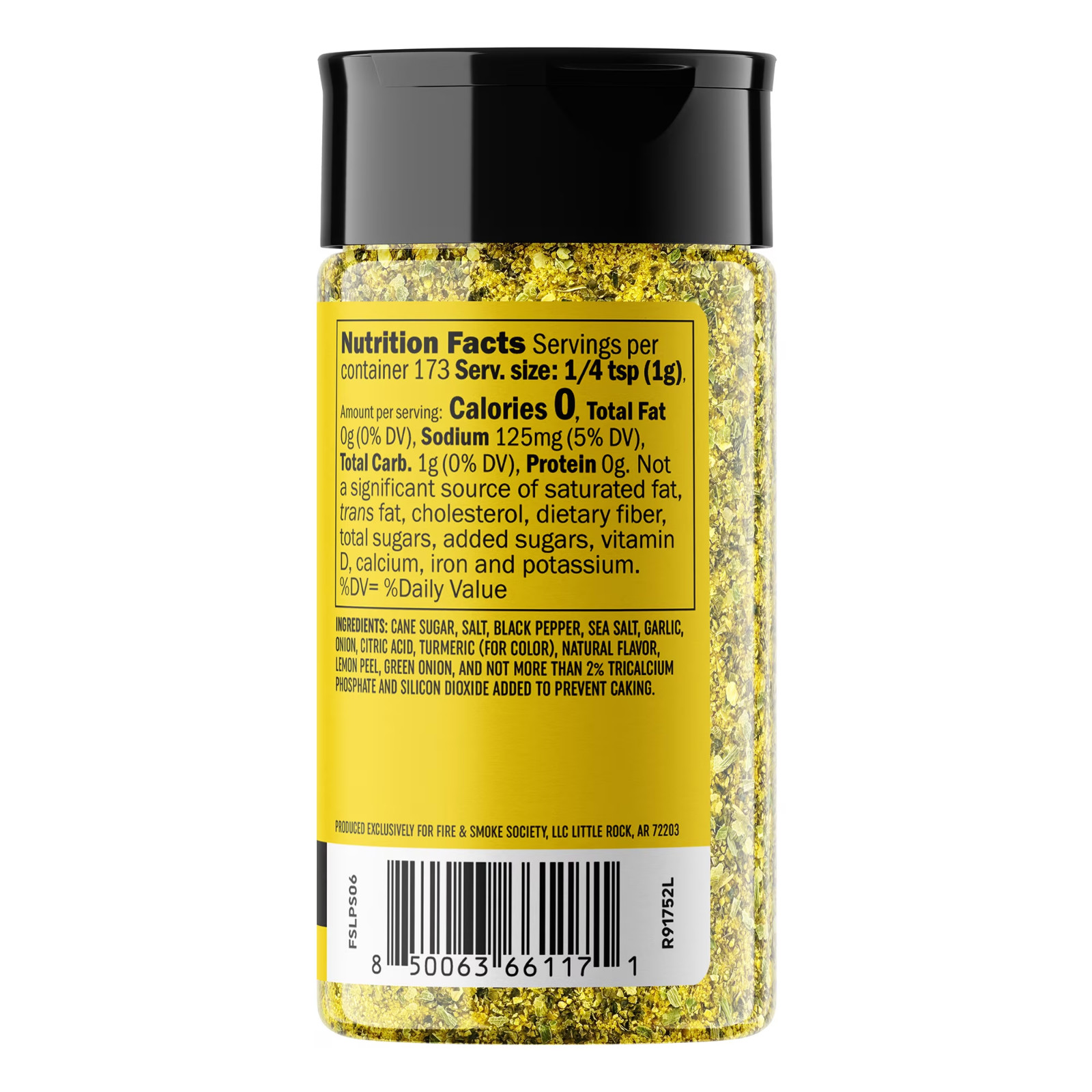 Fire & Smoke Society Lemon Pepper Seasoning, 6.1 oz