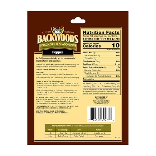 LEM Backwoods Pepper Stick Seasoning with Cure Packet