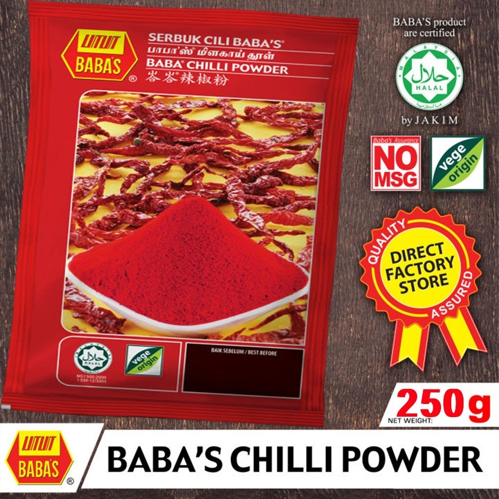 BABA’s Chili Powder 250g x 4 Packs – 100% Pure & Natural